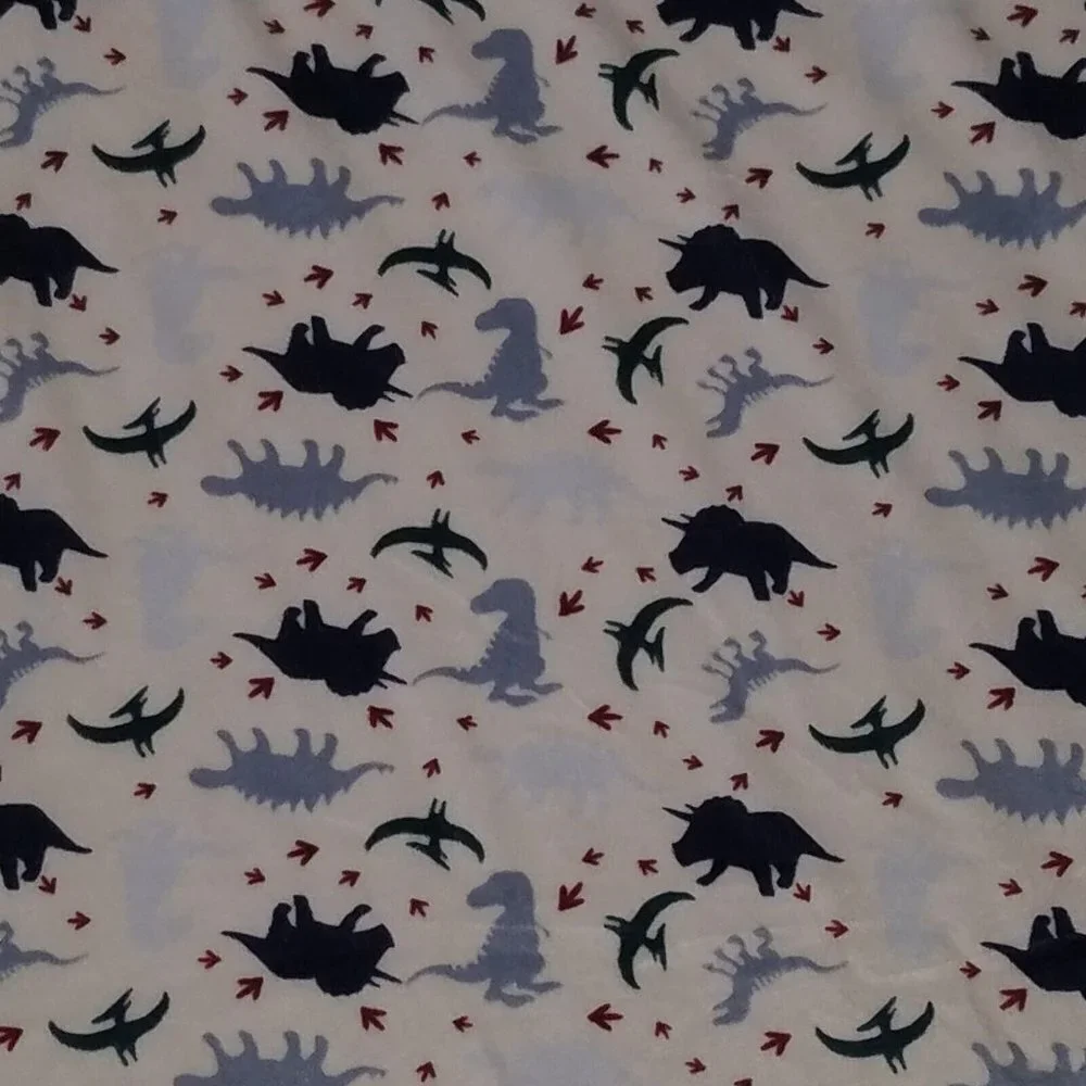 Chick Pea Blue Dinosaur Fleece Baby Blanket Lovey Triceratops T-Rex Pteranodon